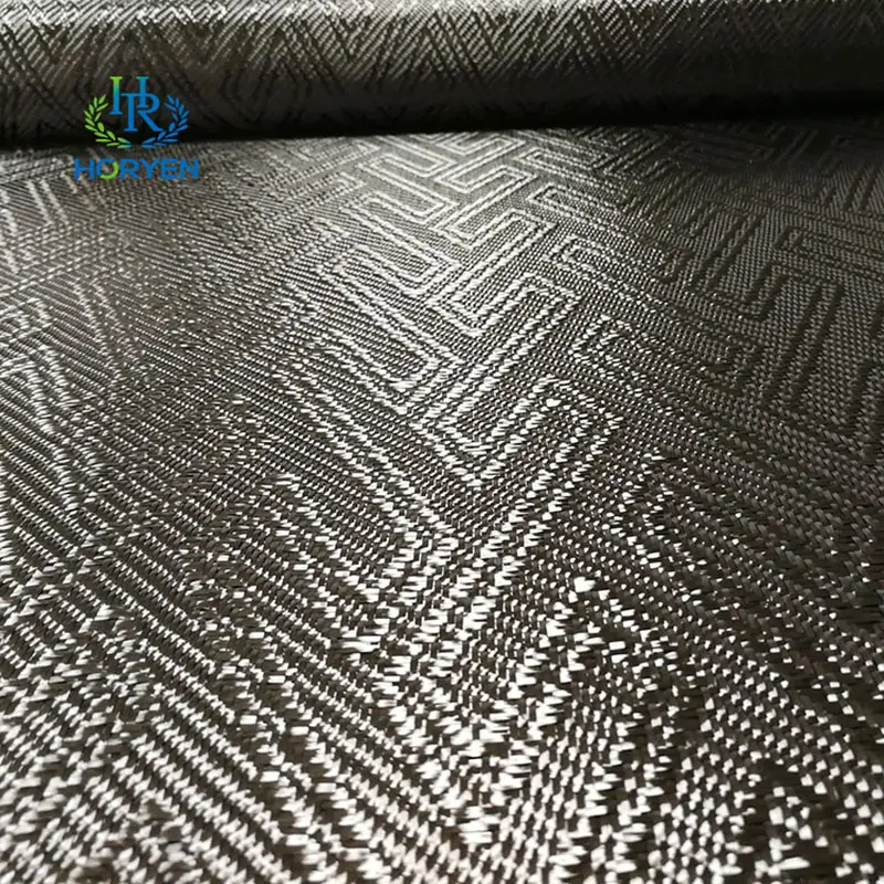 High Quality 100% Full Carbon Fiber Jacquard Fa...