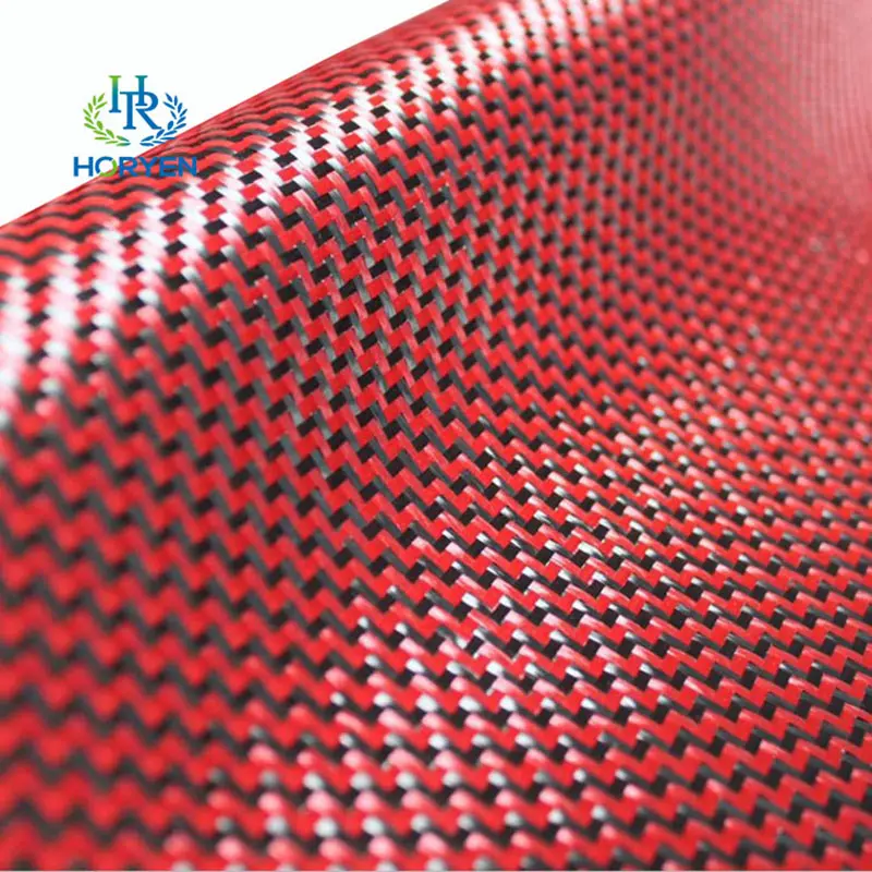 Colorful Red Blue W Carbon Aramid Fiber Fabric ...