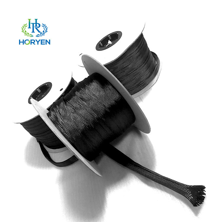 Heat Insulation 3k 12k Carbon Fiber Braided Sle...