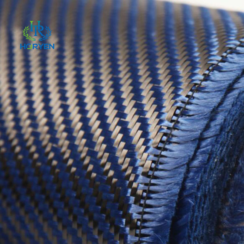 Fireproof Twill Plain Blue Aramid Carbon Fiber ...